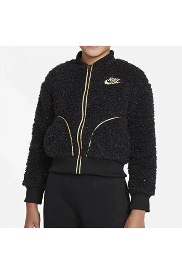 Детское спортивное пальто-бомбер с принтом Nike, Black