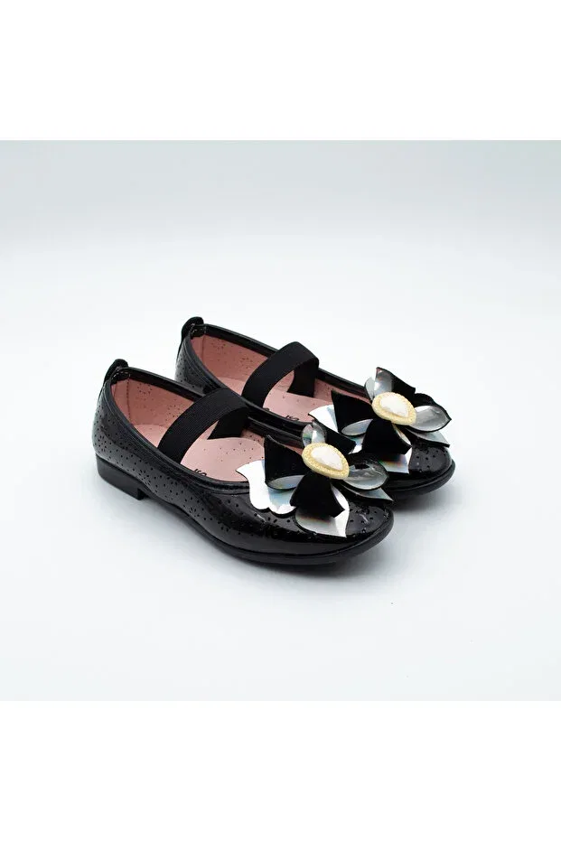 Детские балетки для девочек с бантом Arçın Shoes, Black