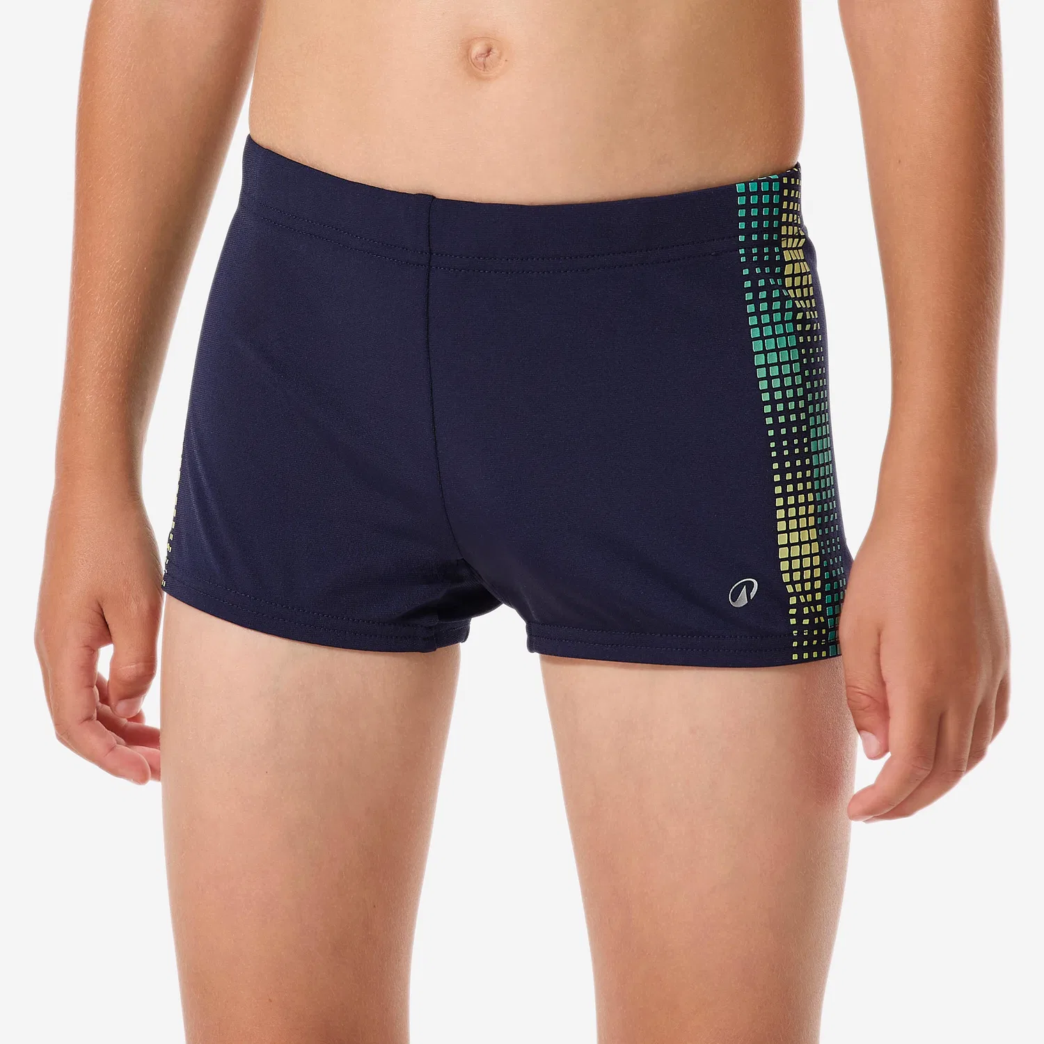 Детские плавки для мальчиков с регулируемой талией Fiti Decathlon, Stahlblau / Gelb