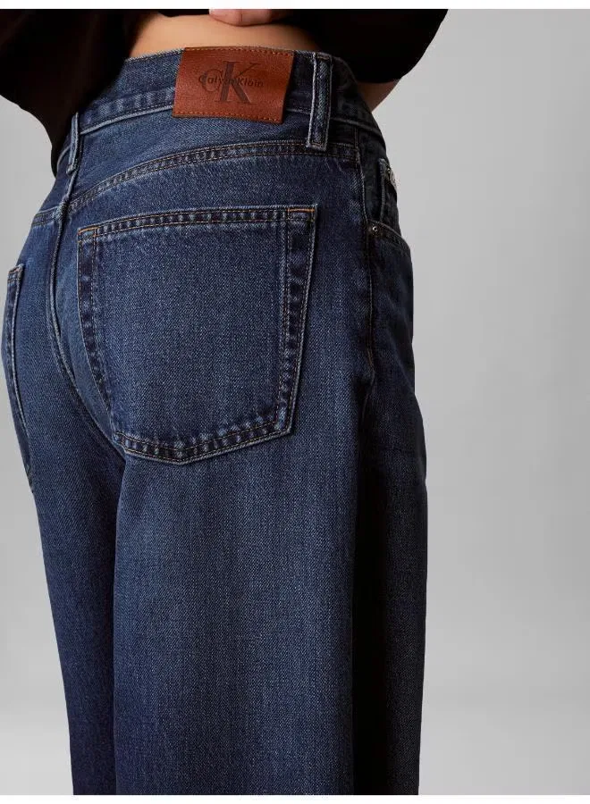Джинсы свободные с низкой посадкой, деним, Calvin Klein, синий — фото 4