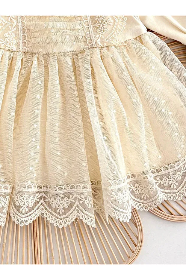 Детское платье для девочек хлопковое Carmen Jammybaby, Natural — фото 3