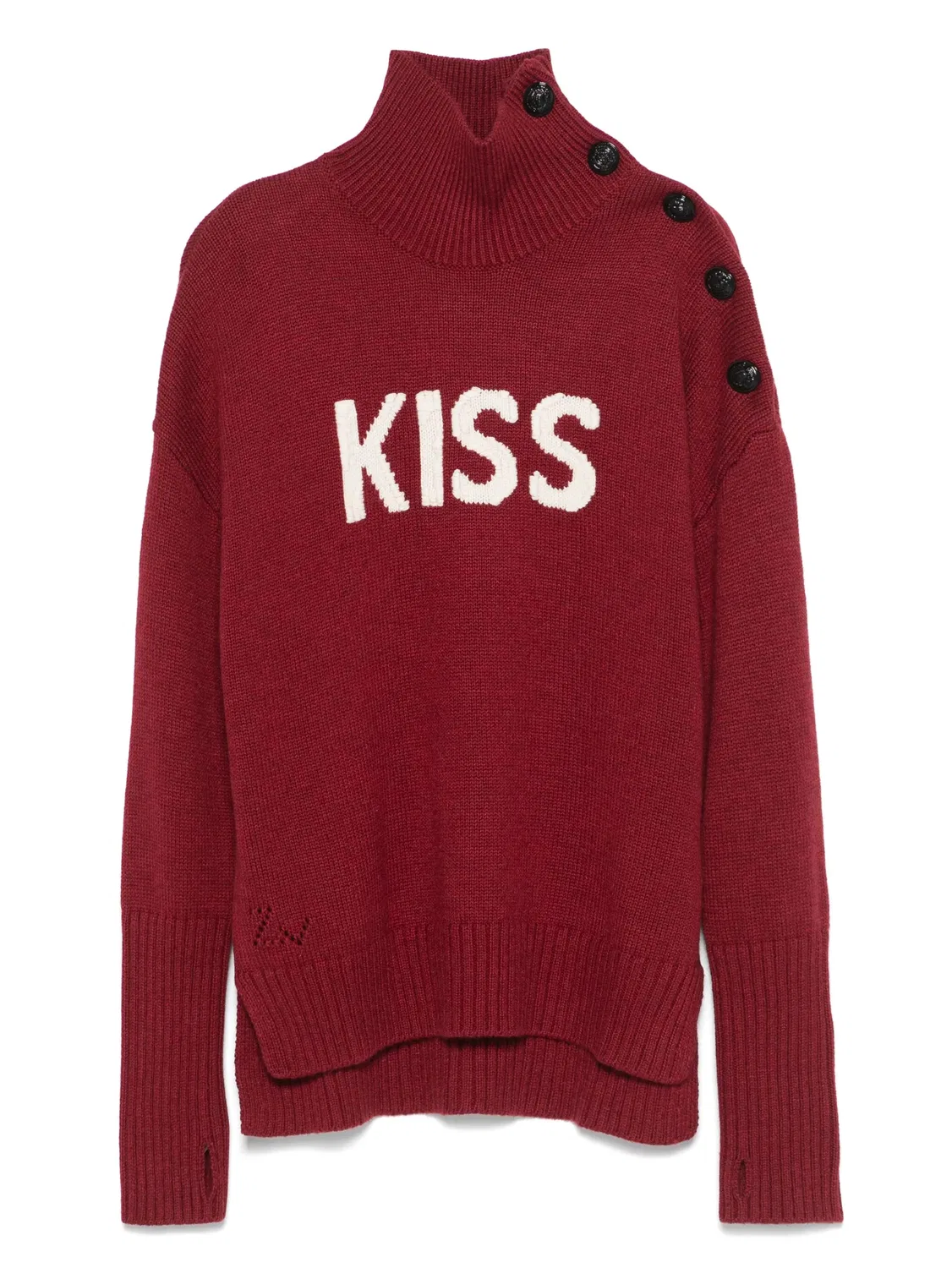 Zadig&Voltaire Свитер с интарсией в кардинально-красном цвете