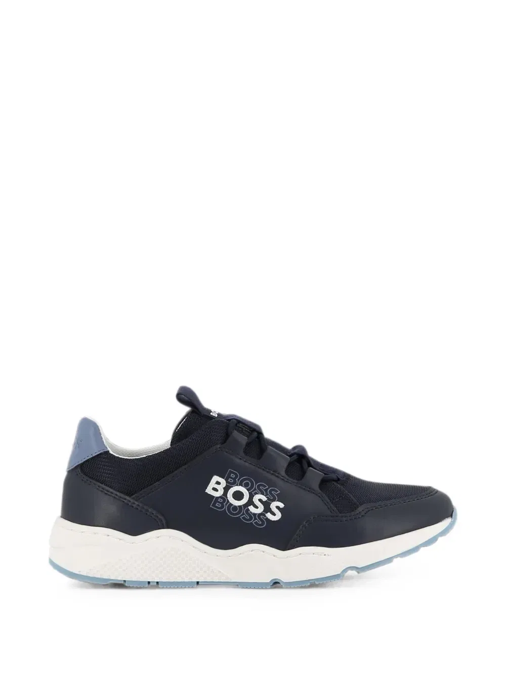 Кроссовки с сетчатыми вставками и логотипом Boss Kidswear, синий — фото 2