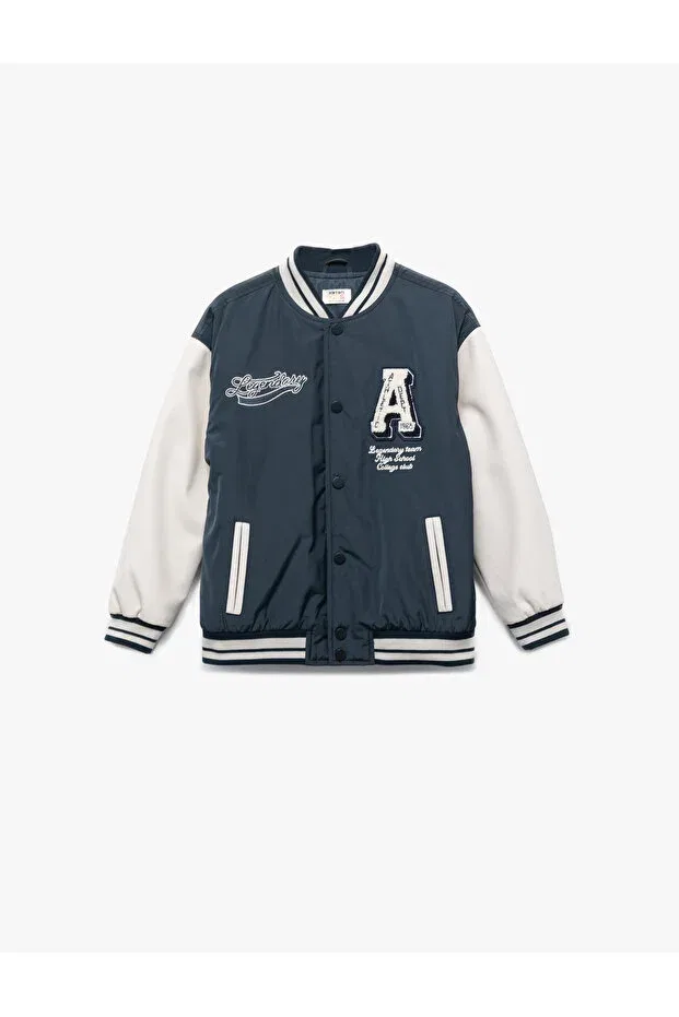 Детская зимняя куртка для девочек с принтом Koton, Navy Blue