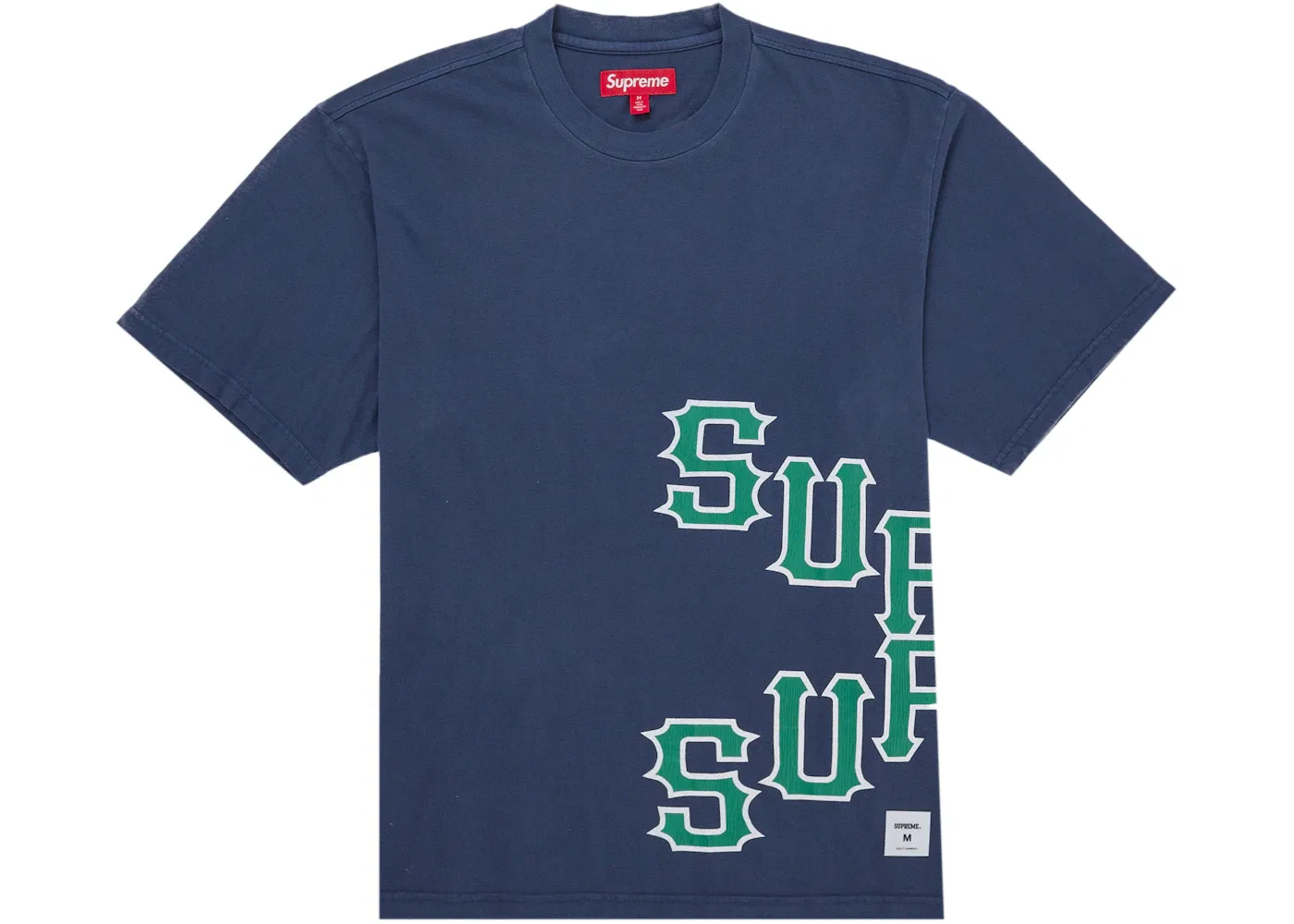Мужская футболка с принтом Supreme Cracked Spellout S/S Top, Washed Navy