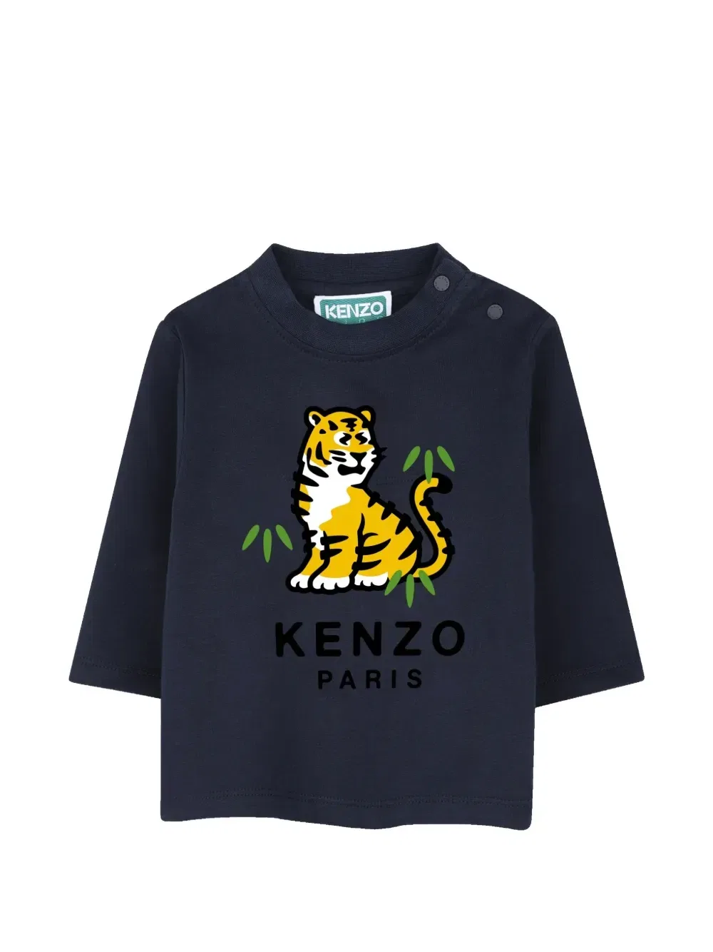 Футболка с длинными рукавами и графичным принтом Kenzo Kids, синий
