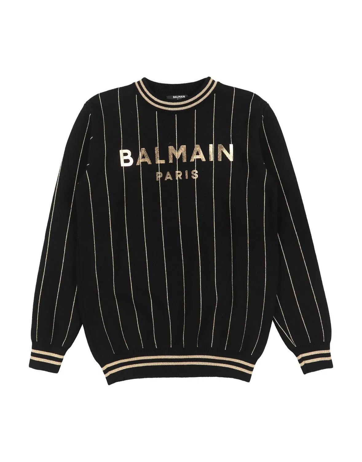 Подростковый джемпер с круглым вырезом Balmain, черный