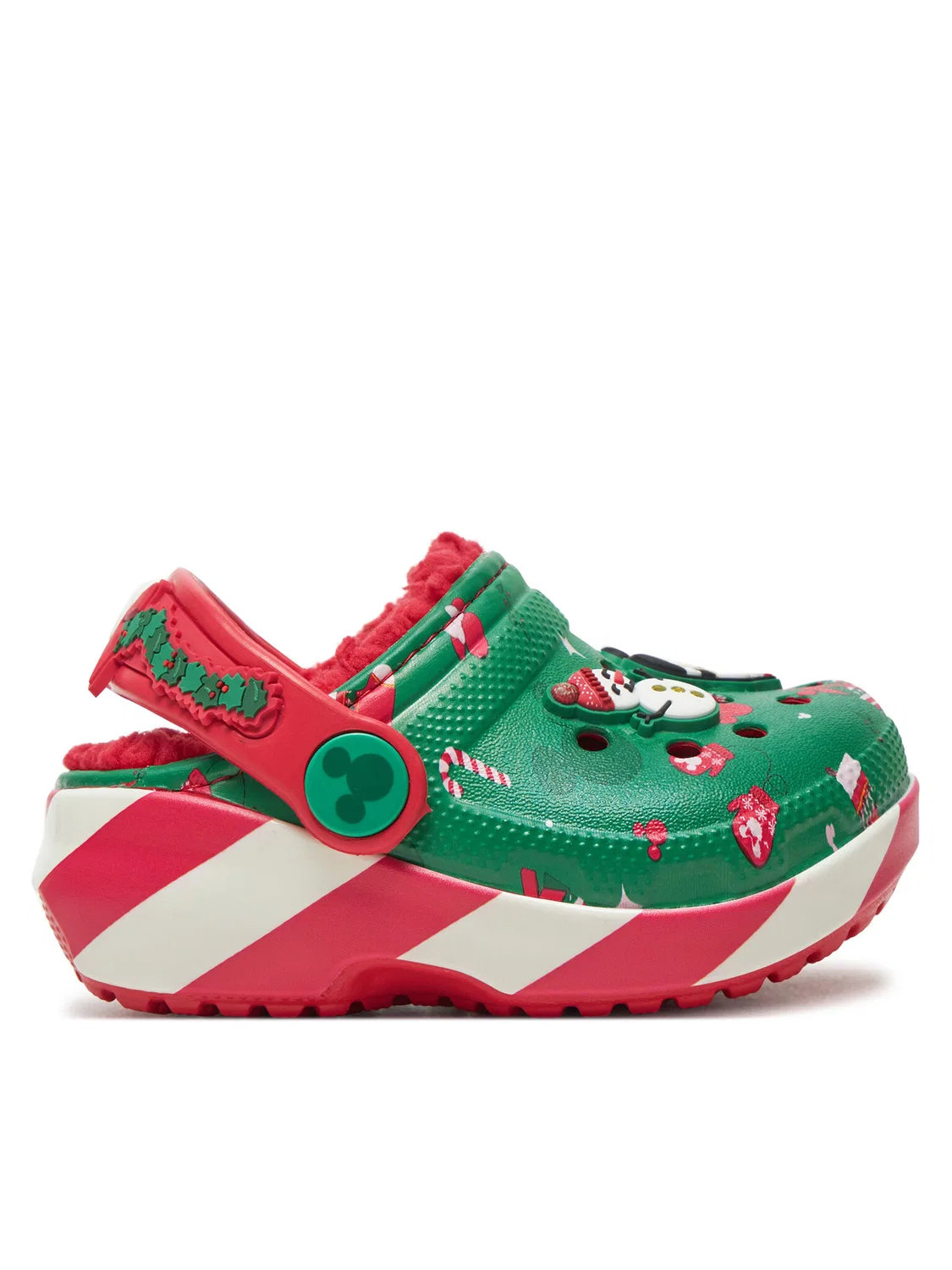 Шлепанцы для мальчика Classic Mickey Xmass Lined Clog Crocs, зеленый