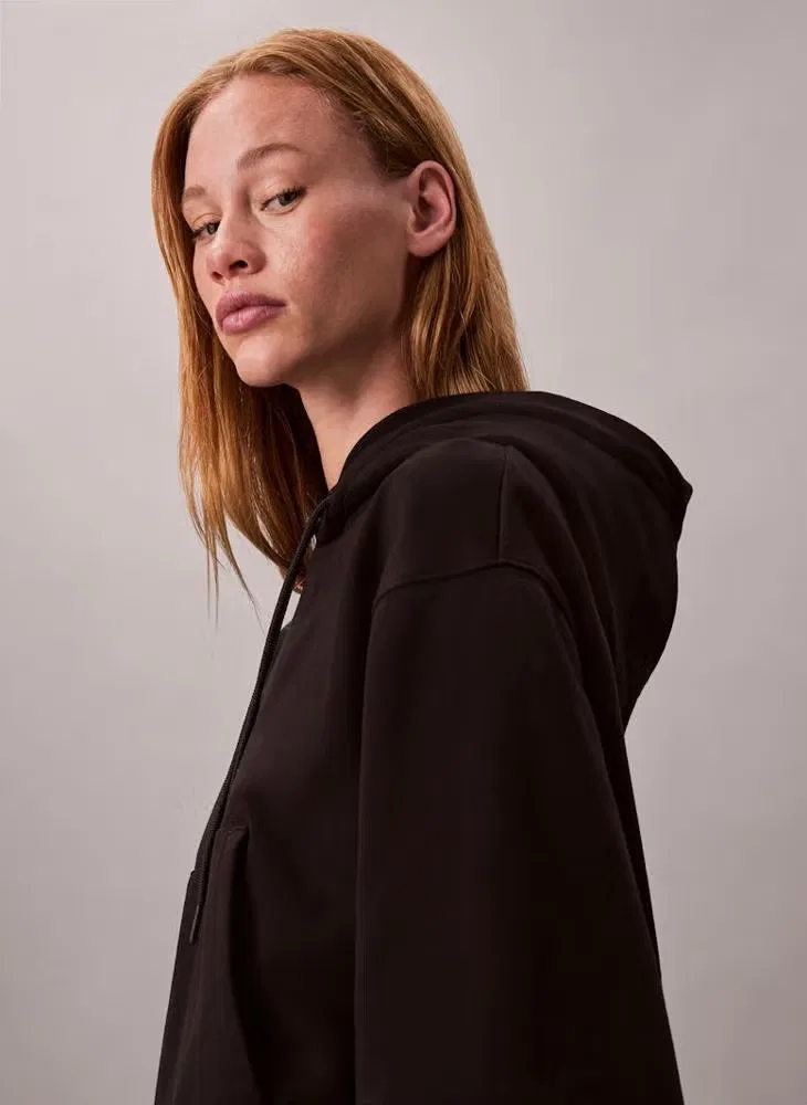 Худи с капюшоном на длинном рукаве Essential Calvin Klein, черный — фото 3