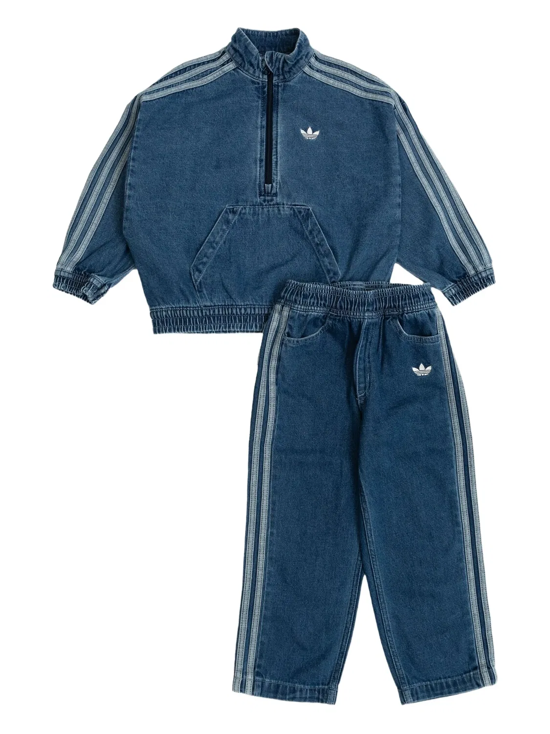 Джинсовый комплект из топа и брюк Adidas Kids, синий