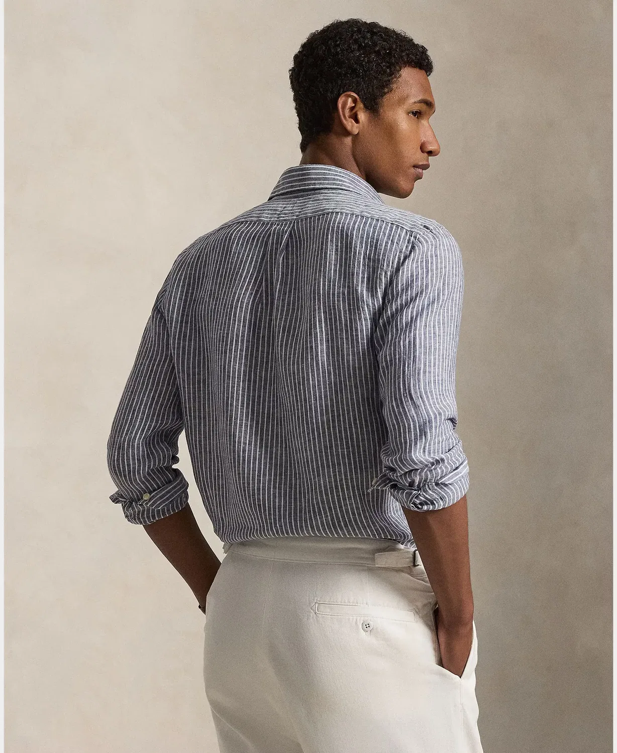 Мужская рубашка из льна Regular Fit Polo Ralph Lauren, Gris — фото 2