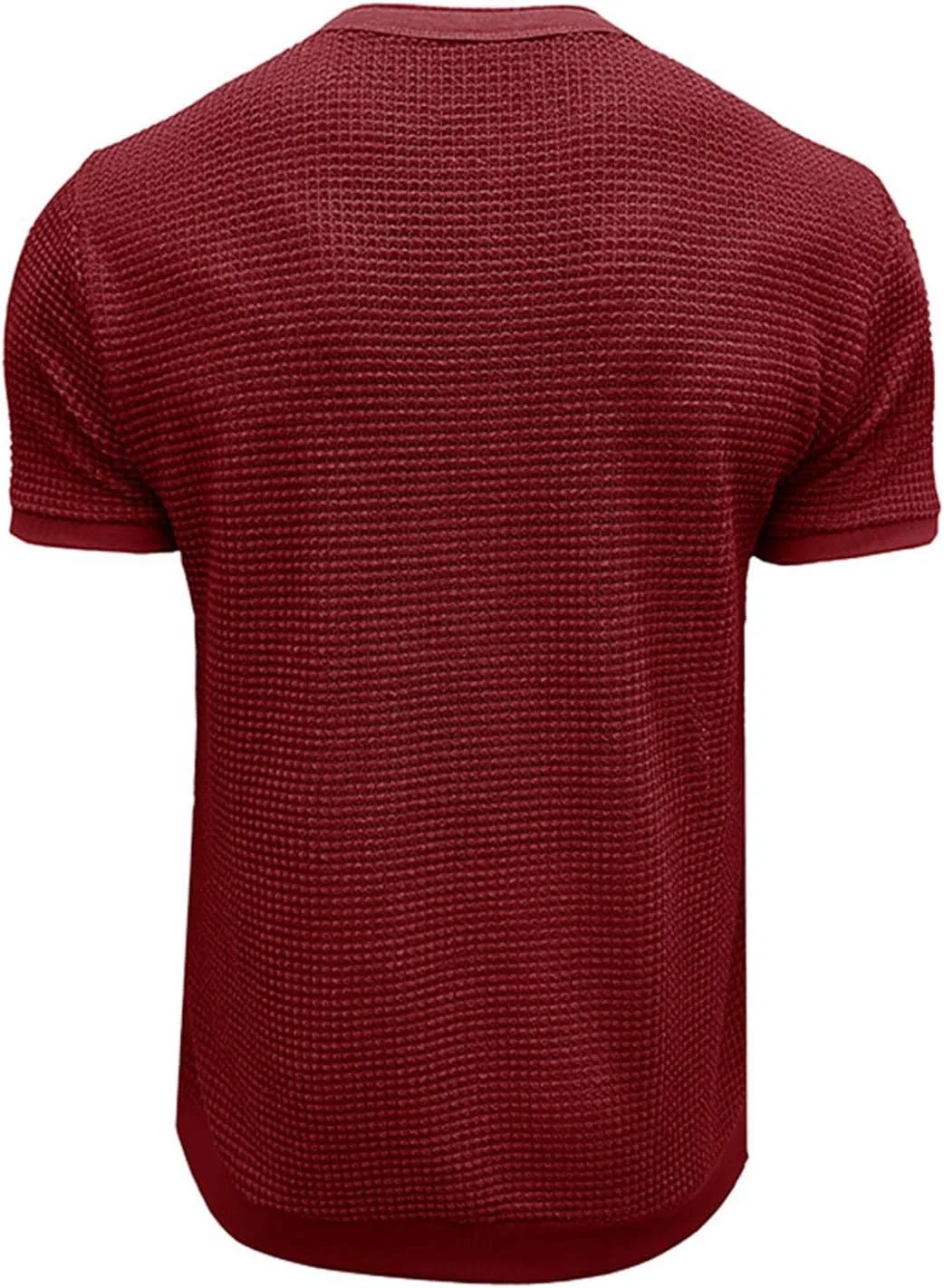Мужская футболка с круглым вырезом, длинным рукавом Henley, Wine — фото 3