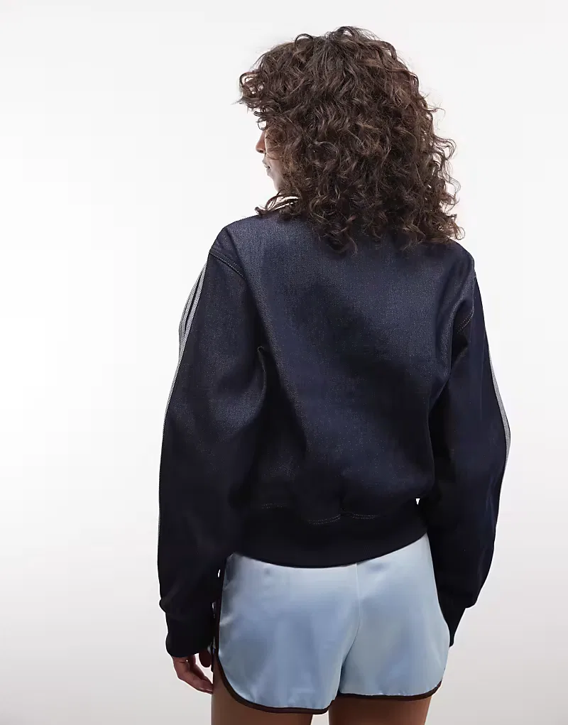 Спортивная куртка Adidas Originals Firebird из денима, индиго — фото 4