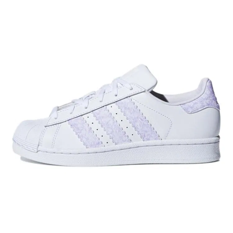 Детские кроссовки для скейтбординга с мысом-ракушкой Superstar J Adidas Originals, White Purple