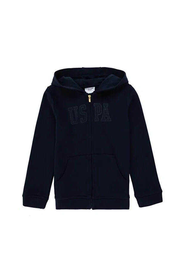 Детское худи для девочек с капюшоном U.S. Polo Assn., Navy Blue