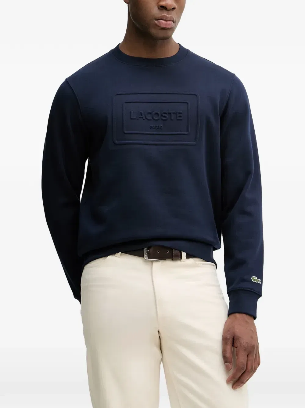 Свитер Lacoste хлопок, с логотипом, синий