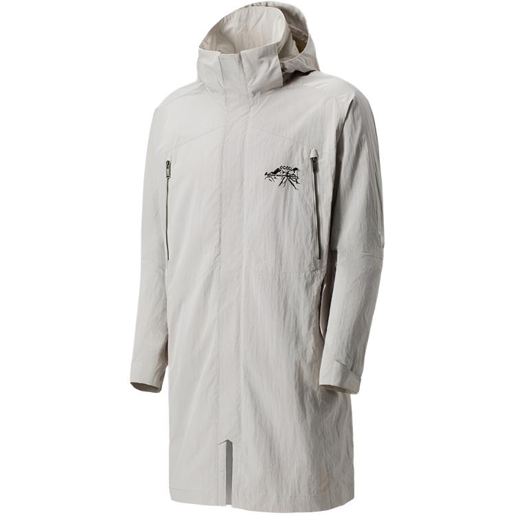 

Ecco Тренч BAISHAN,LIANMINGKUAN FW25 мужской песчано-гравийный серый