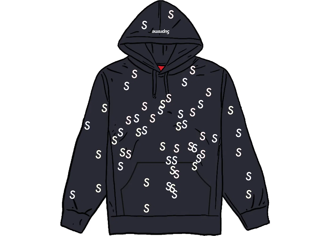 Мужской худи с вышивкой Supreme, Navy