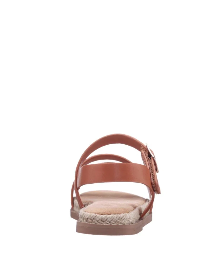 Сандалии Flat Sandal с круглым носком и регулируемым ремешком Nina, Tan — фото 4