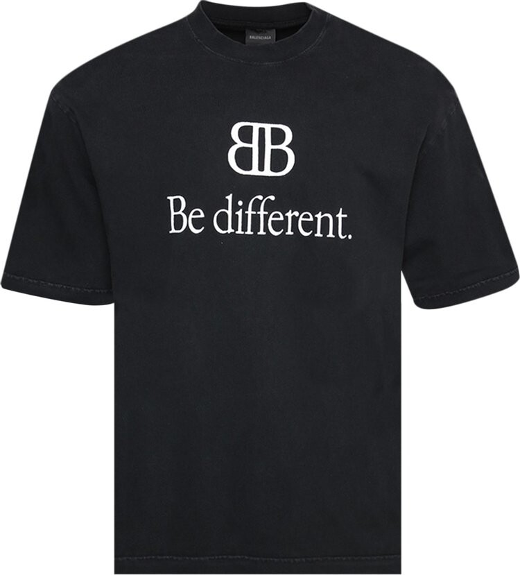 

Футболка Balenciaga Medium Fit T-Shirt Be Different 'Black', черный