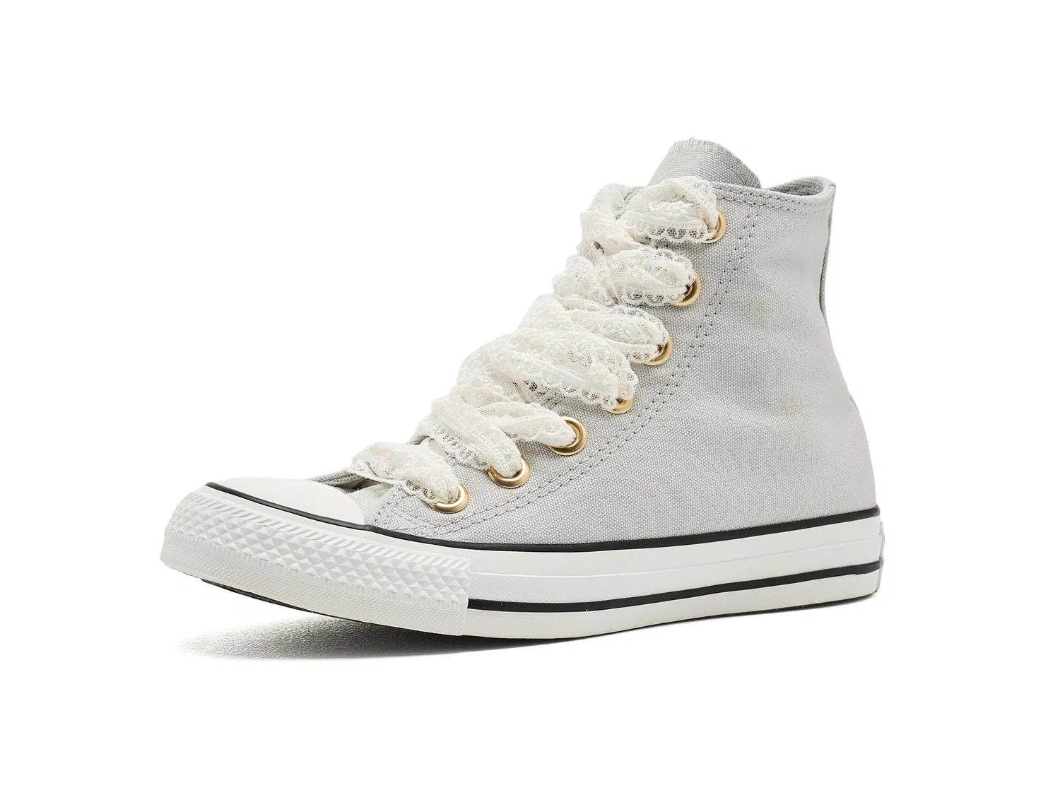 Кеды Chuck Taylor All Star Lace (для детей постарше) Converse Kids, Light Grey/Gold/Vintage White — фото 2