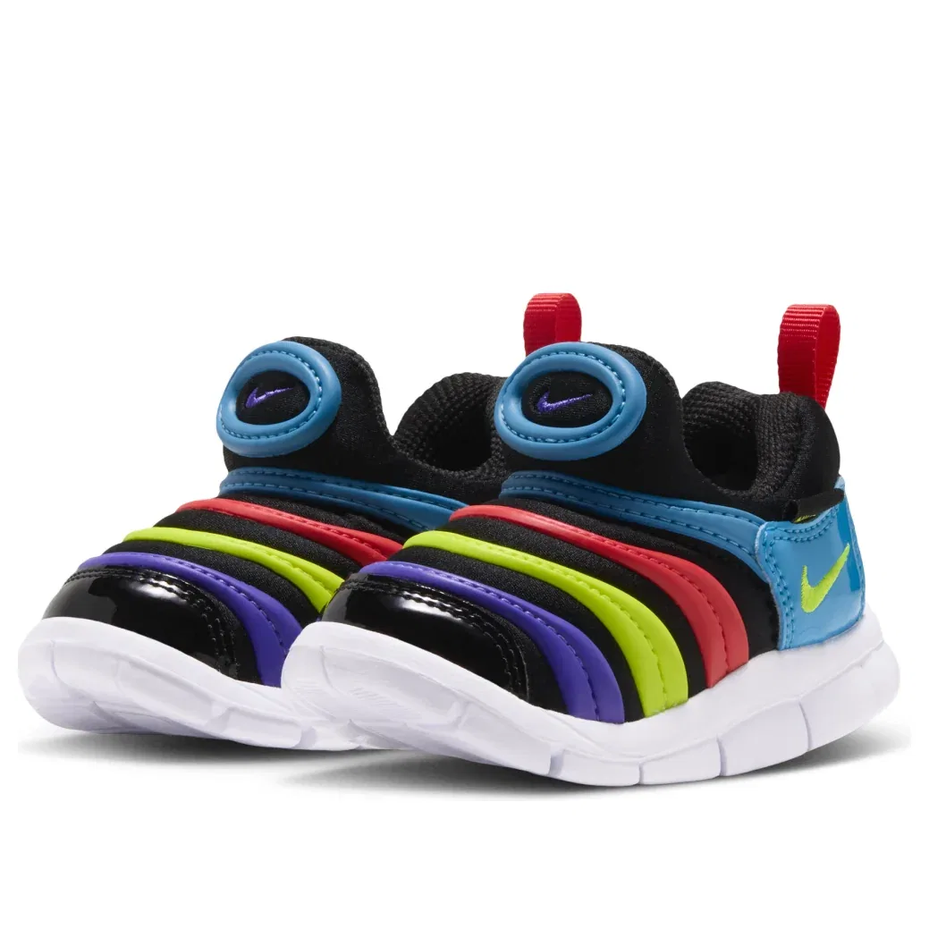 Детские кроссовки с текстильным верхом Dynamo Free 'Black Light Blue Crimson Lemon' Nike, Black/Light Current Blue/Light Crimson/Lemon Venom — фото 3