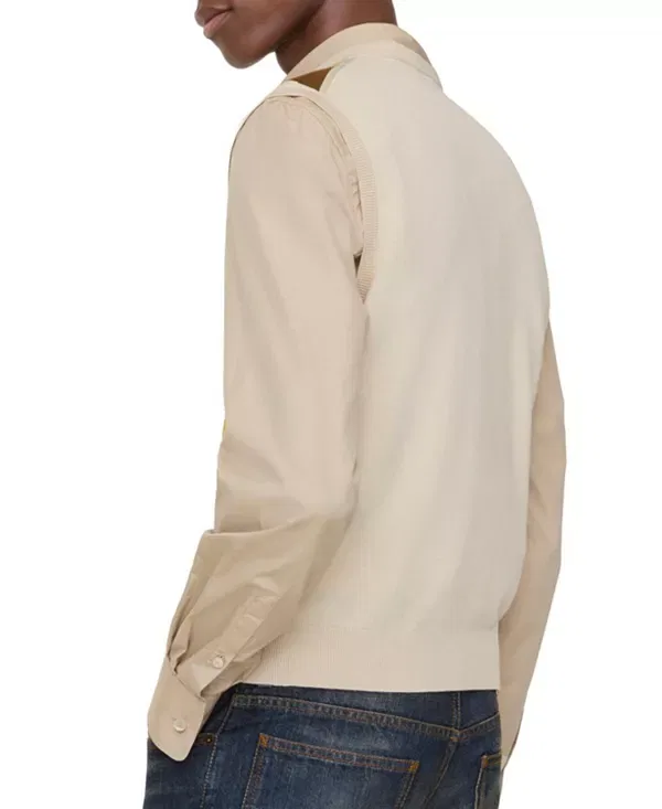 Мужской свитер с V-вырезом Argyle Wool Sweater Vest Burberry, Pear Yellow — фото 2