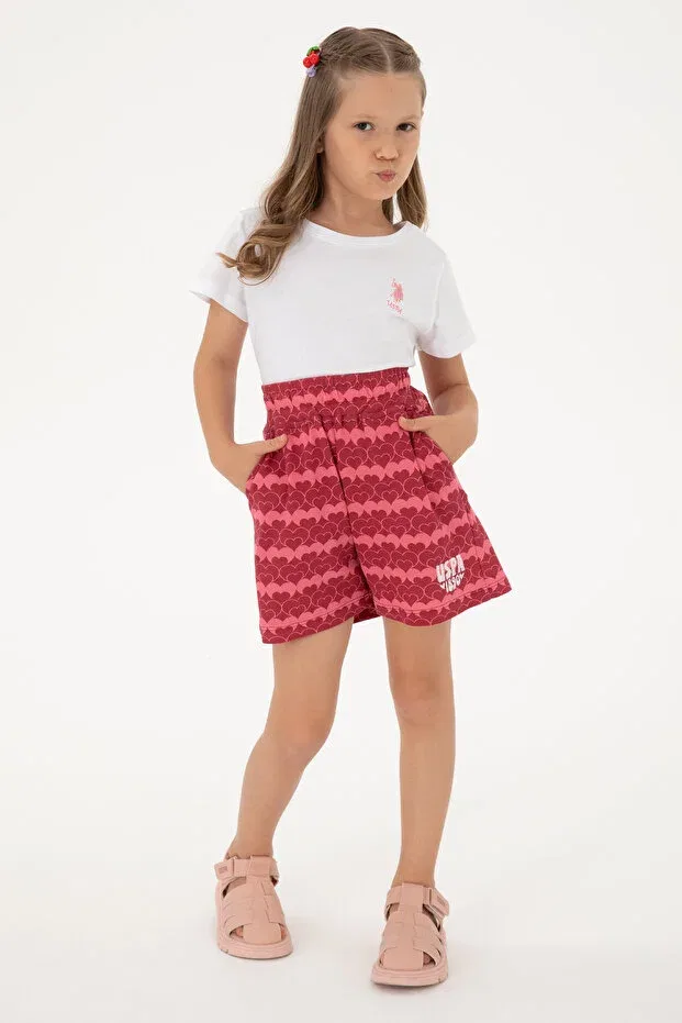 Детские шорты для девочек с принтом U.S. Polo Assn., Cherry