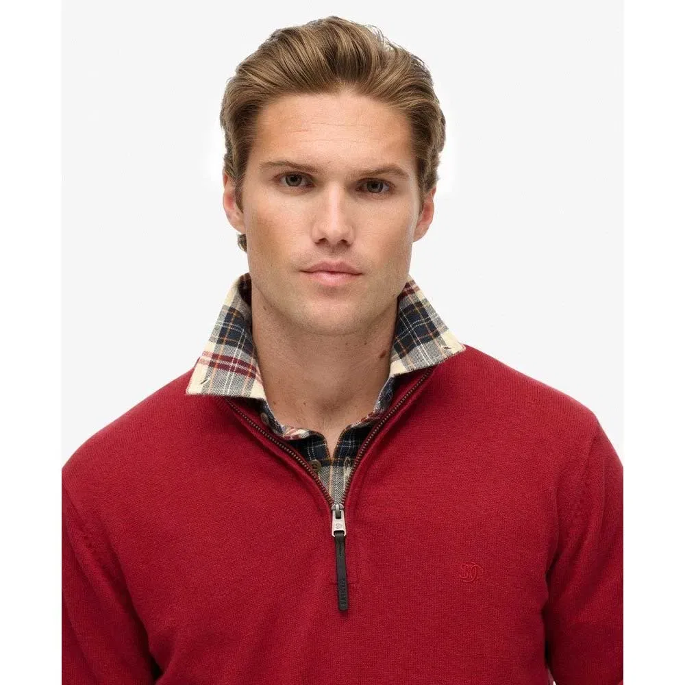 Свитер полузастежка Superdry Essentials Superdry, красный — фото 4