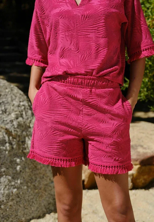 Шорты с бахромой Regular fit Next, Magenta Pink, розовый — фото 2