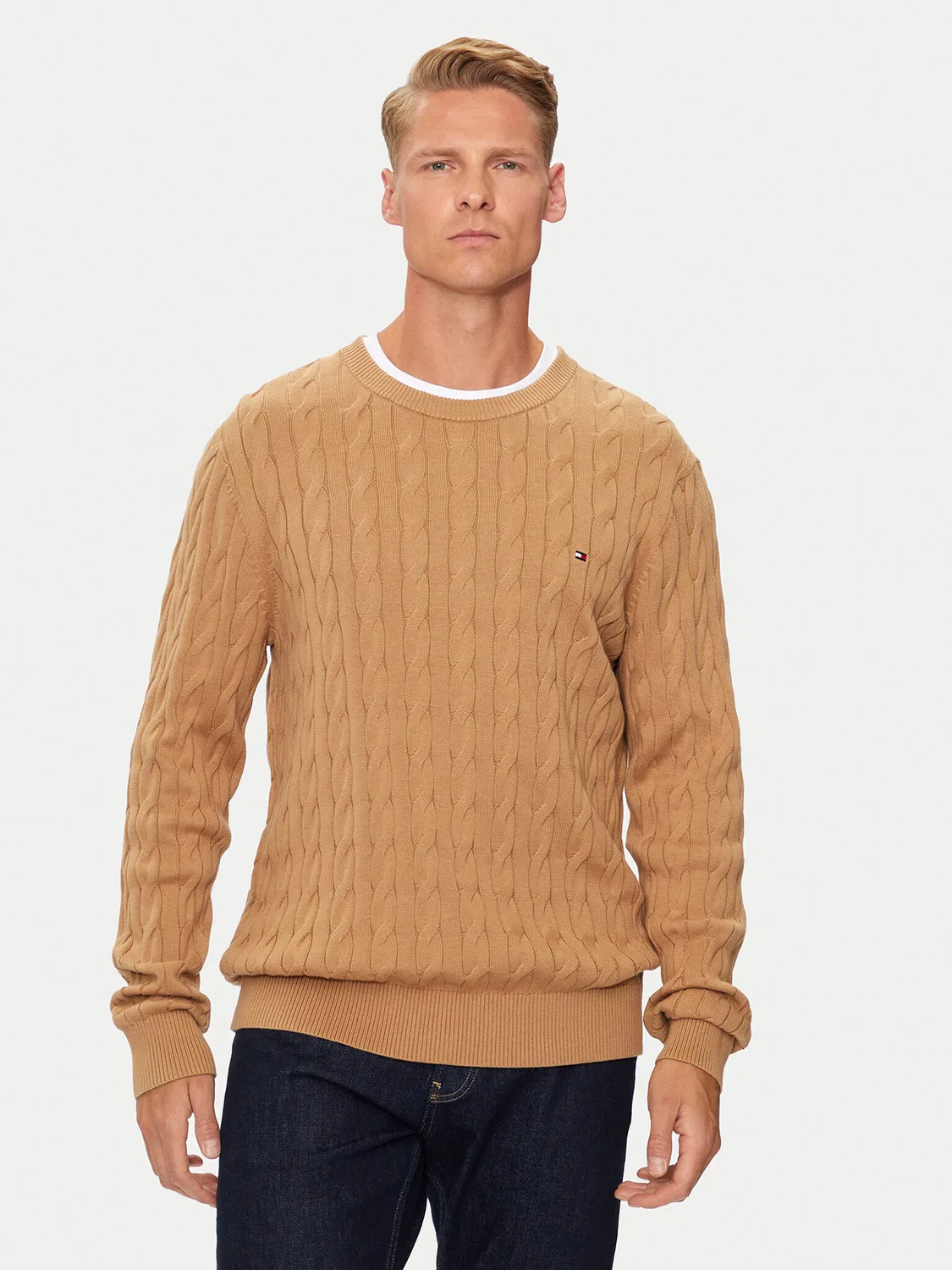 Мужской пуловер стандартного кроя Tommy Hilfiger, бежевый