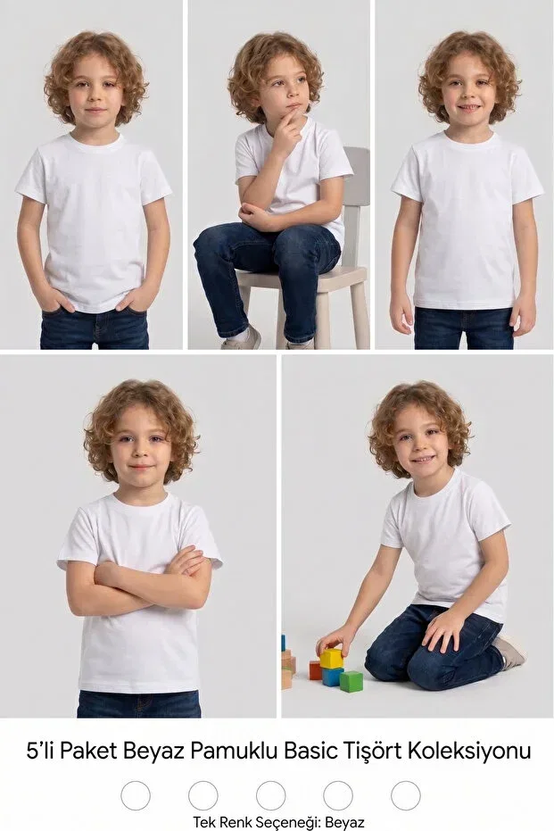 Детский комплект футболок для девочек 5 шт хлопковый Black Swallow, White 5-Piece