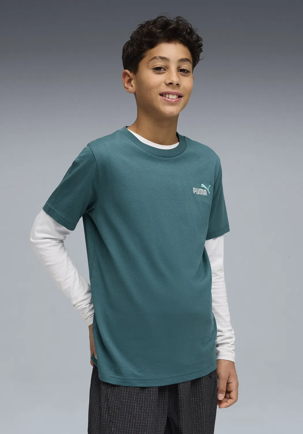 Футболка Puma Performance Shirt Ess No. 1 цвета Petrol — фото 3