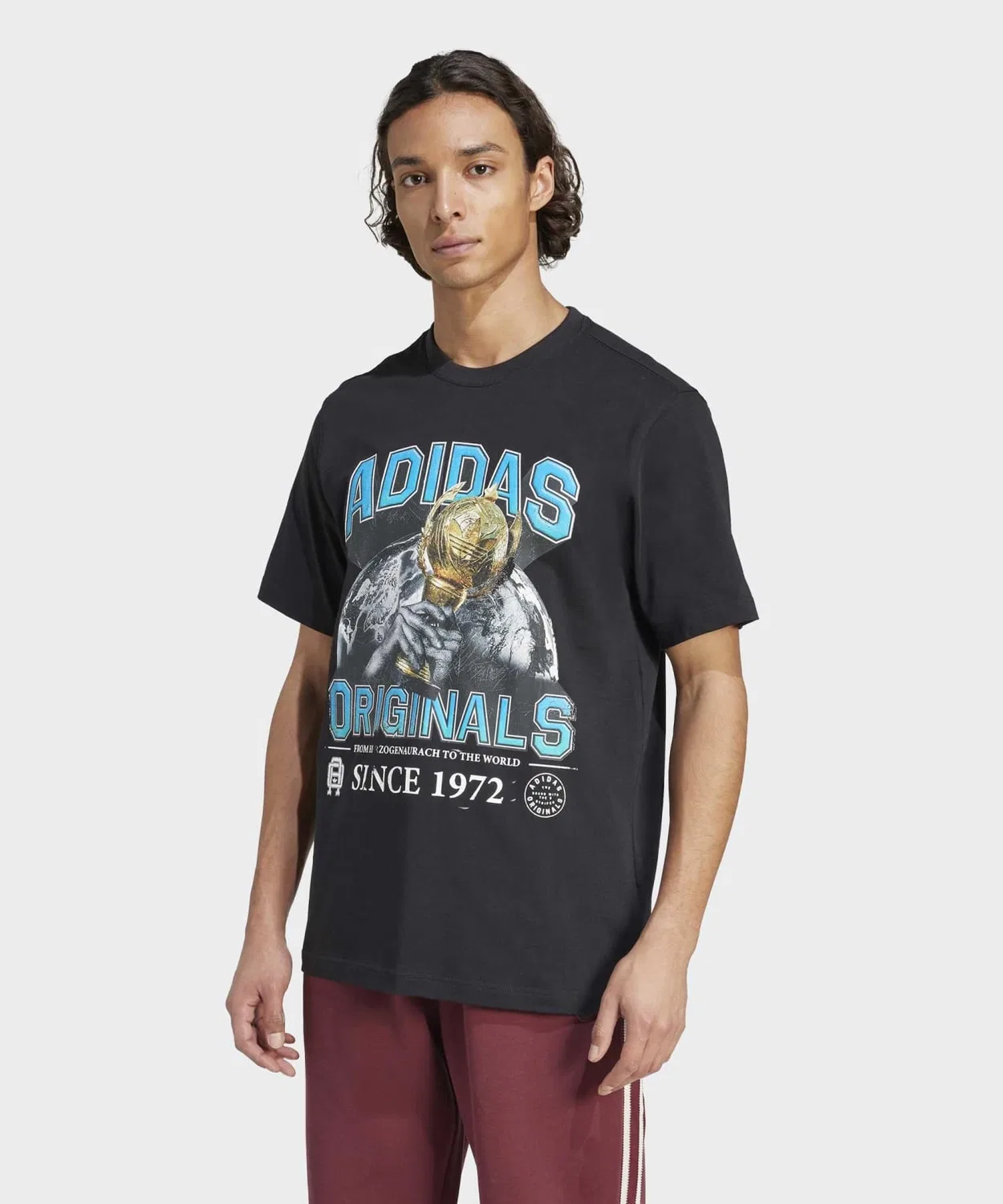 Мужская футболка с графическим принтом Trefoil Adidas Originals, Black