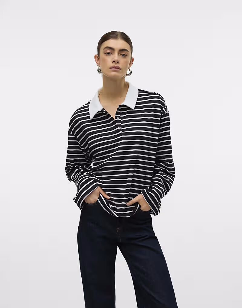 

Поло Vero Moda черного цвета