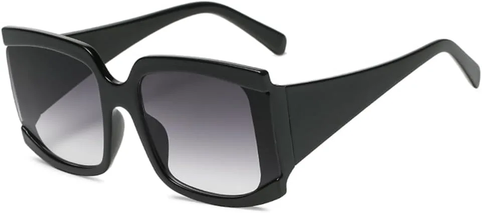 

LVTFCO Классические солнцезащитные очки большого размера для женщин, модные солнцезащитные очки с леопардовым принтом, градиентные винтажные большие очки UV400, Black