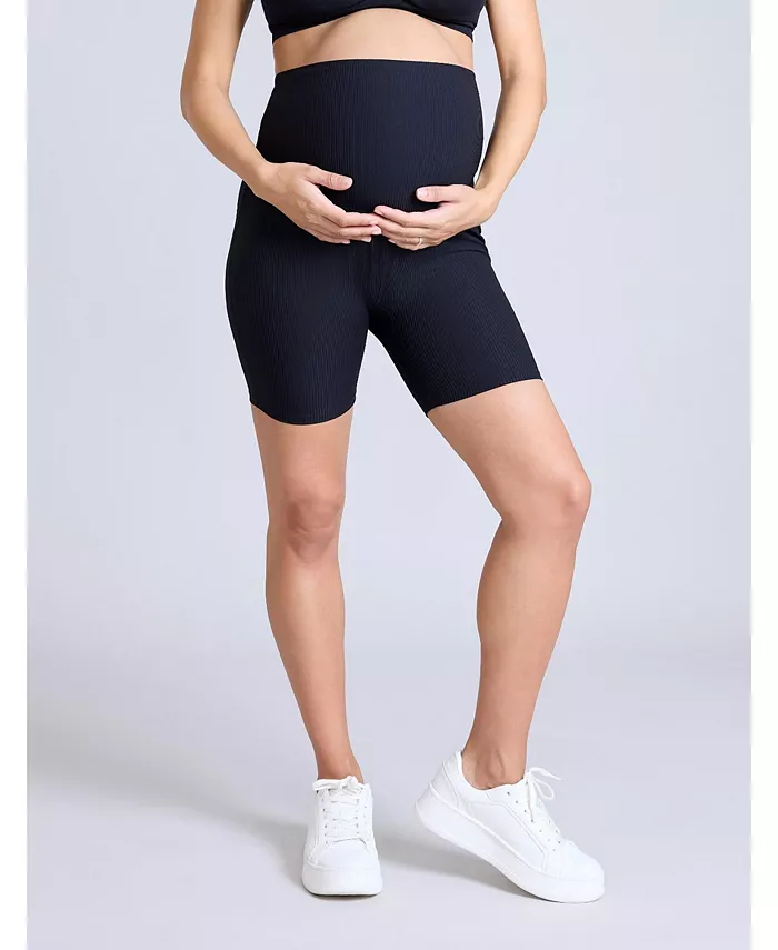 

Для беременных 6 1/2" ребристые байкерские шорты - Материнство Motherhood Maternity, черный