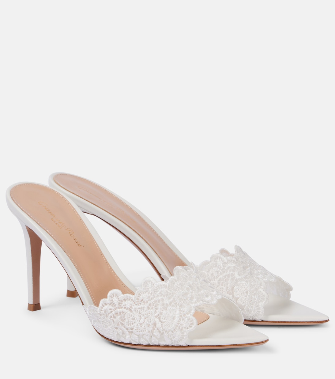 Босоножки со шнурками Yvonne 85 Gianvito Rossi, White+White