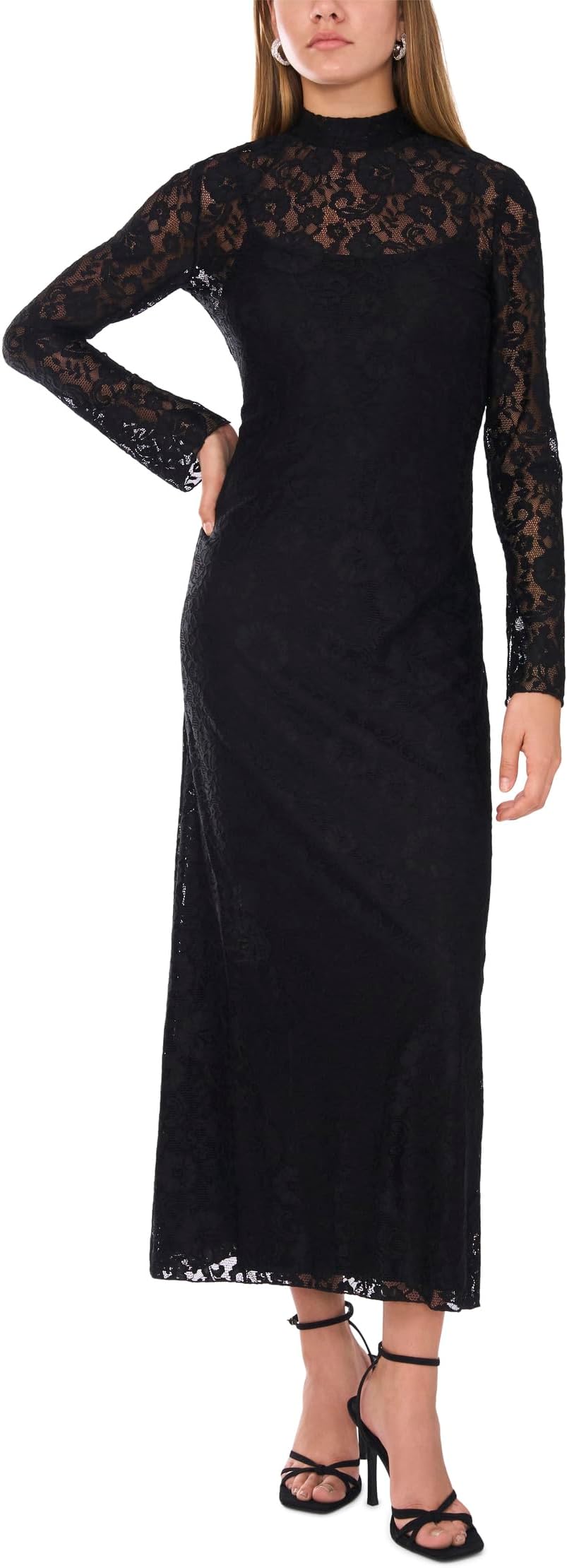 

Платье Vince Camuto Lace Long Sleeve Maxi Dress, Rich Black