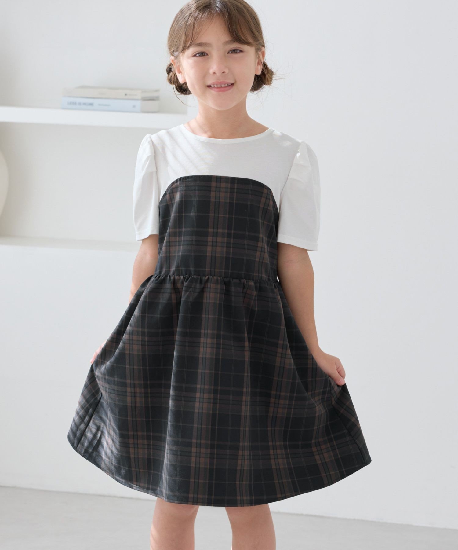 Платье в клетку/сочетание с джинсами ROPE' PICNIC KIDS, Black (02)