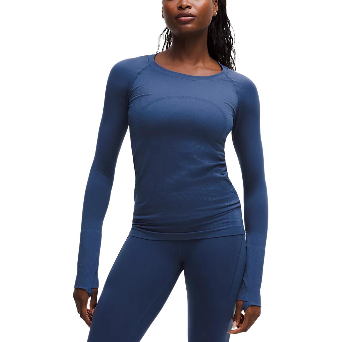 

Футболка Swiftly Tech женская Lululemon, twill синий/bltw