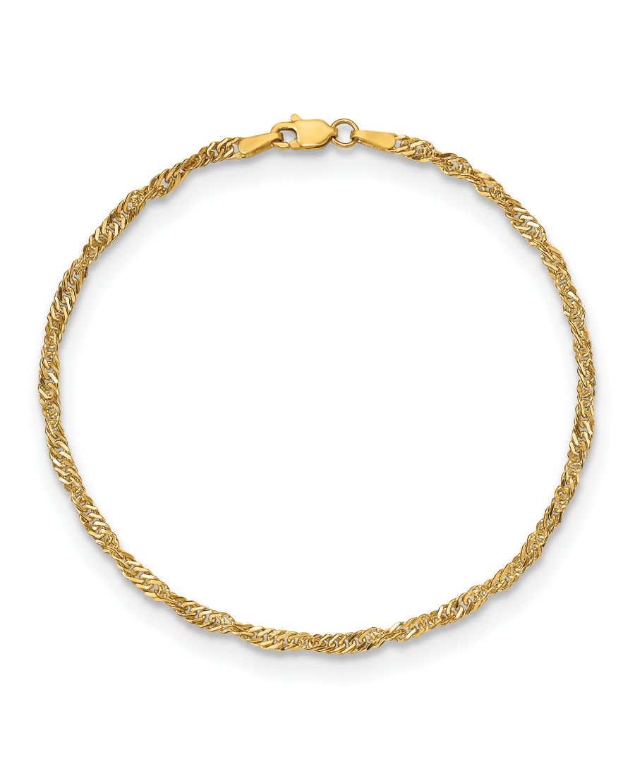

Браслет Сингапурская цепочка из желтого золота 14 карат Macy's, Gold
