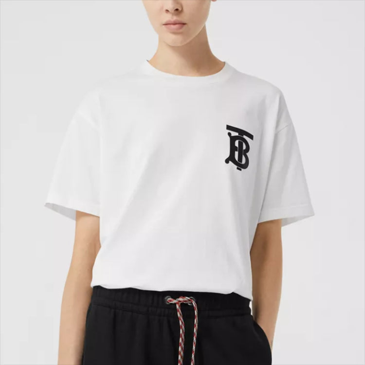 Футболка Burberry Monogram Motif Oversized Logo Printing Female White, женская, белый — фото 2