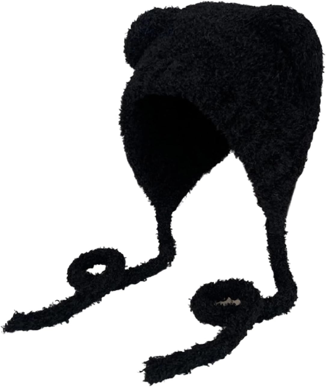 

Зимняя женская шапка 2025 года, вязаная, симпатичная, с ушами, для катания на лыжах и сноуборде Generic, A Black