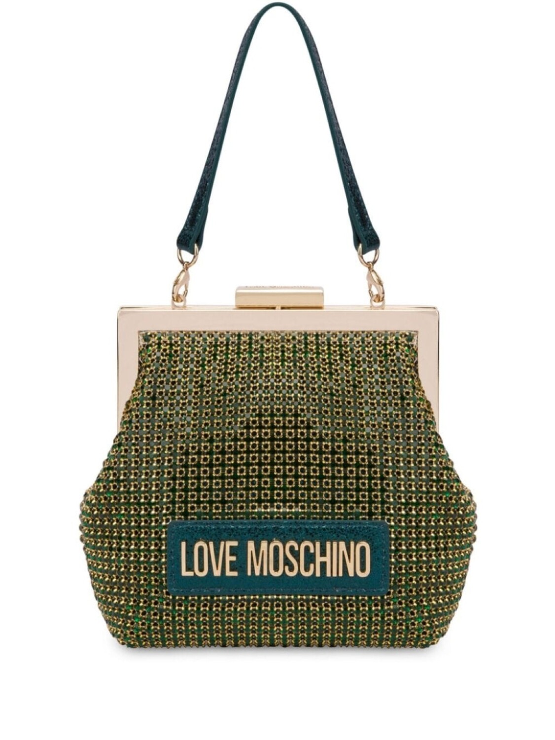 

Love Moschino клатч с кристаллами, зеленый