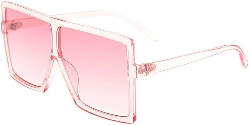 

Ультралегкие квадратные солнцезащитные очки большого размера в классическом модном стиле, 100% защита от УФ-излучения, для женщин и мужчин CHAUOO, Transparent Pink