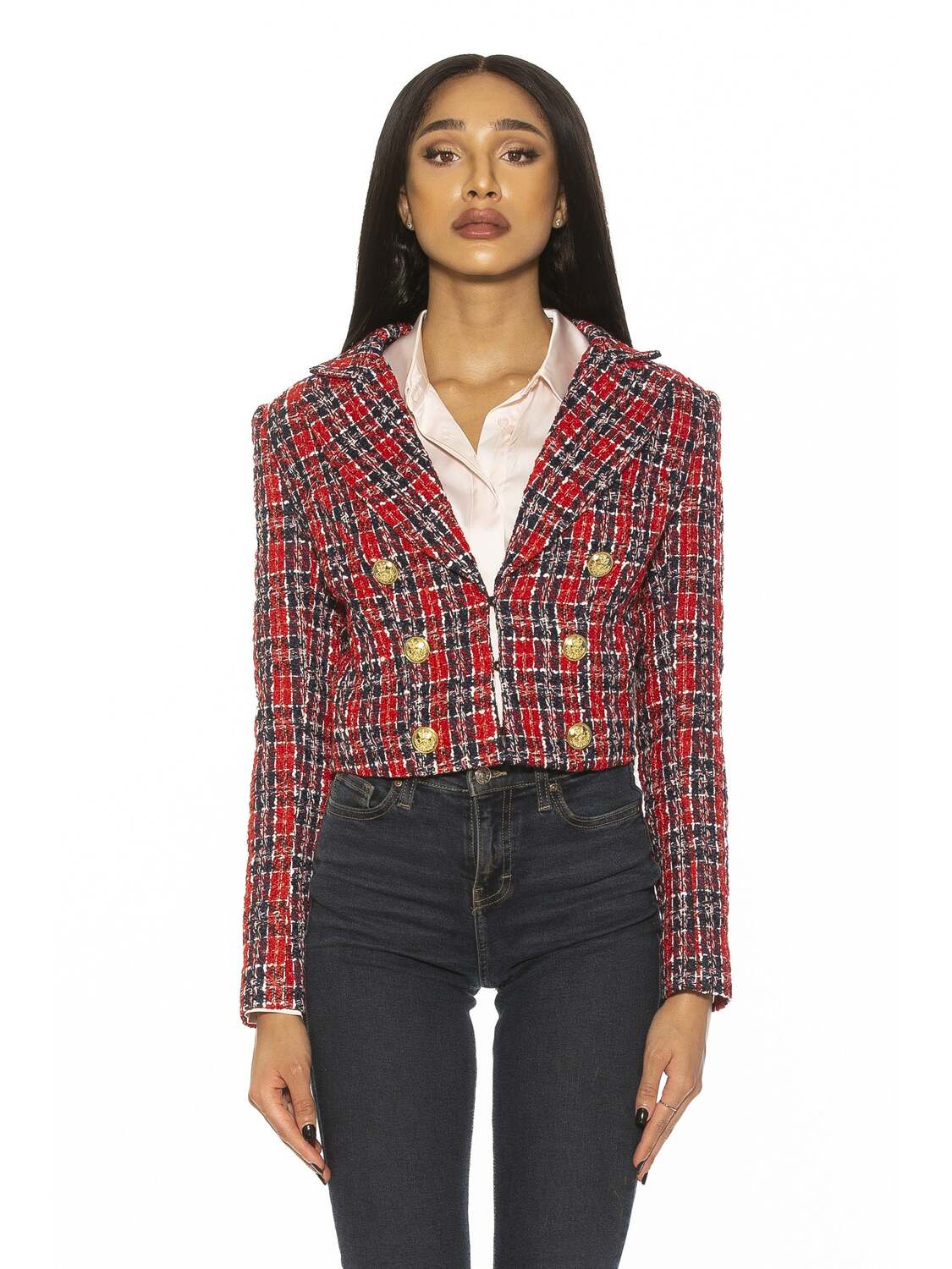 

Твидовый блейзер Джесси ALEXIA ADMOR, цвет red plaid
