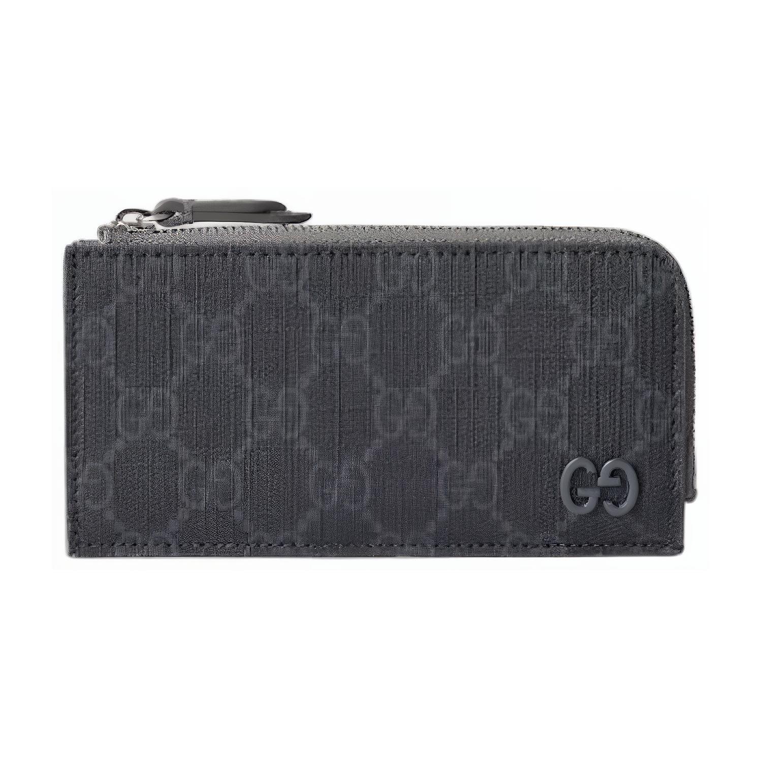 

GUCCI Upreme Canvas Card Holder Unisex Dark Gray
