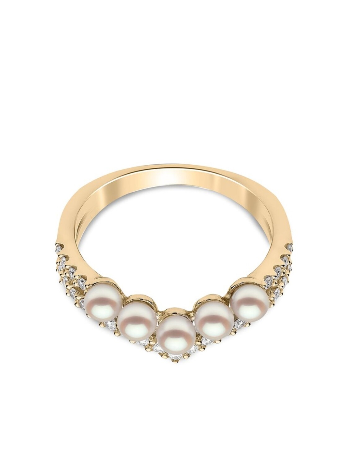 

Кольцо Sleek из желтого золота с жемчугом и бриллиантом Yoko London, золотой