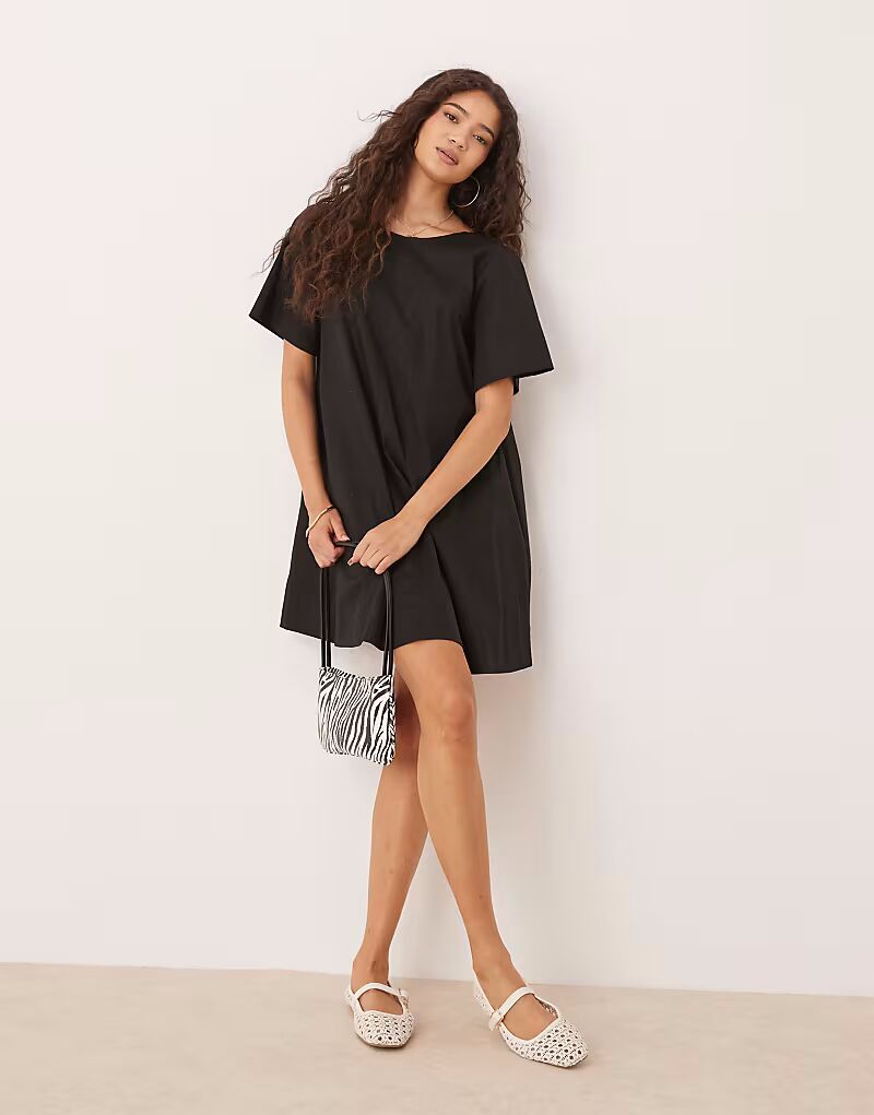 

Платье-футболка мини ASOS DESIGN черного цвета